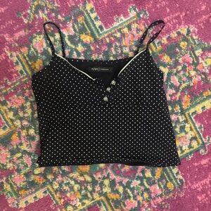 Adorable navy polka dot tank top
